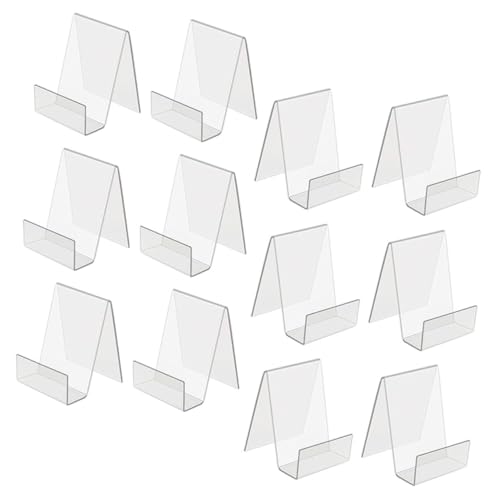 Gadpiparty 10 Stück Acryl Buchständer Teiliges Transparentes Buchdisplay Halter für Zeitschriften und Smartphones Design für Regal von Gadpiparty