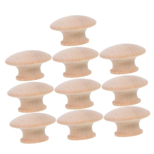 Gadpiparty 10 Stück Beech Holzgriffe für Schrank und Kommode Runde Unlackierte Schubladenknöpfe Vintage Möbelgriffe für Küchen Schlafzimmermöbel Robuste Türgriffe aus Massivholz von Gadpiparty