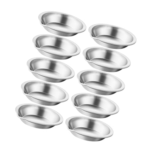 Gadpiparty 10 Stück Palette Modellierung von Farbwannen Farbmischbecher im Maßstab 1:1 Farbschüsseln Farbmischbecher aus Metall Mini-Farbwanne Aquarell -Mischtablett Rostfreier Stahl Silver von Gadpiparty