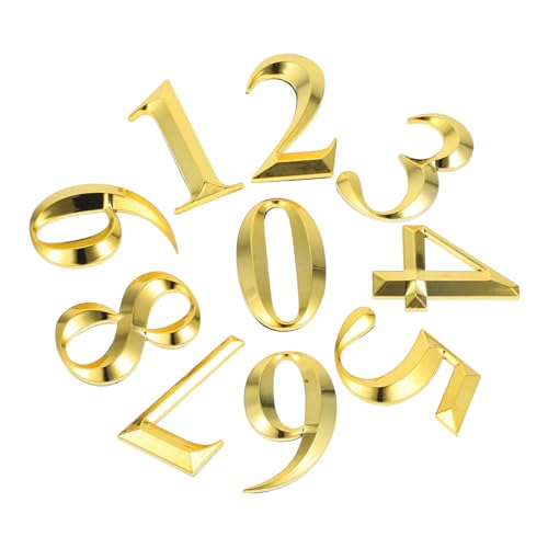 Gadpiparty 10 Stück Selbstklebende Goldene Briefkastennummern Türnummern Wetterfeste Hausnummern Aufkleber für Briefkasten Wohnung Büro Außenbereich von Gadpiparty