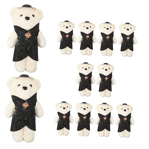 Gadpiparty 10 Stück Teiliges Bärenpuppen für Blumensträuße Süße Abschlussbären Dekorationen für Partys und Valentinstag Ornamente für Bouquets und Innenräume von Gadpiparty
