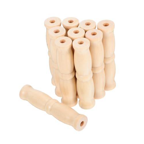 Gadpiparty 10 Stück Teiliges Ergonomische Holzgriffe für Eimer und Körbe Polierte Handfreundliche Tragegriffe Vielseitig Einsetzbar für Camping Haushalt Langlebige Ersatzgriffe von Gadpiparty