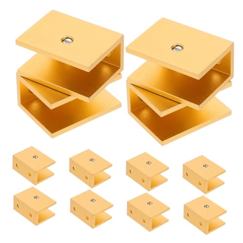 Gadpiparty 10 Stück Teiliges Quadratische Rahmenlose Glasregalhalter aus U förmige Glasclips mit Schrauben Stabile Wandhalterung für Glasböden Vielseitig Einsetzbar in Bad Küche und Büro von Gadpiparty