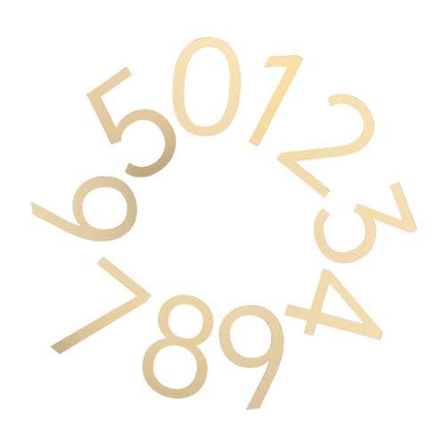 Gadpiparty 10 Stück Teiliges Selbstklebend Spiegelgold Zahlen für Außen Apartment Büro Hotel Wohnräume Elegante Moderne Adressschilder von Gadpiparty