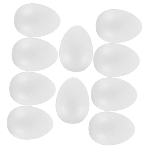 Gadpiparty 10 Stück Teiliges Weiße Craft Schaumstoff Eier zum Bemalen DIY Ostereier für Basteln und Osterdeko Handgefertigte Modelle für Party und Wohnraumdekoration von Gadpiparty