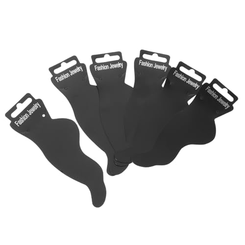 Gadpiparty 100 Stück Fußförmige Blanko Anklet Display Karten aus Papier Schmuckhalter für Fußkettchen Schwarz für DIY Schmuckpräsentation und Markenbranding von Gadpiparty