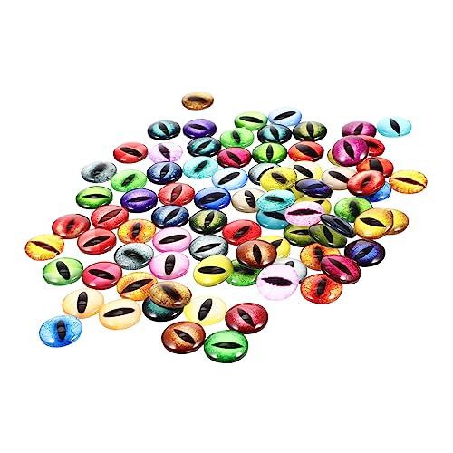 Gadpiparty 100 Stück Glasaugenzubehör Puppe gefälscht farbig Glasaugen zum Basteln realistische künstliche Augen realistischer Augapfel Augen basteln Glas runde falsche Augen simulierte Augen von Gadpiparty