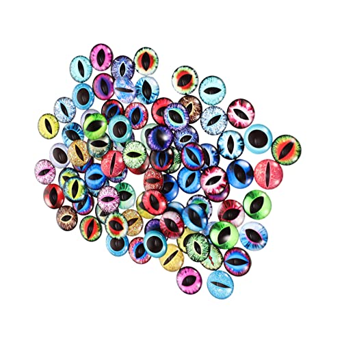 Gadpiparty 100 Stück Glasaugenzubehör gefärbt für die Augen Zahlenperlen Schmuck Augen halbrunde Edelsteine Augenklappe aus Glas handgefertigte Designglas gefälschter Augen von Gadpiparty