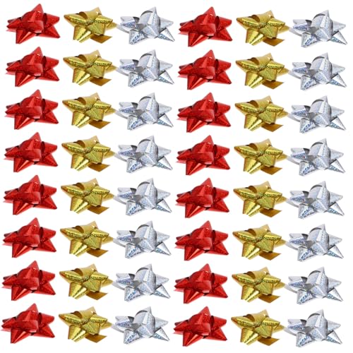 Gadpiparty 100 Stück Ziehschleifen Selbstklebende Sternblumen Bunte Blumenschleifen für Geschenkverpackung Partydekoration Weihnachten Robustes PET Material Gadpiparty 100 Stück Ziehschleifen Selbstklebende Sternblumen Bunte Blumenschleifen für Geschenkverpackung Partydekoration Weihnachten Robustes PET Material von Gadpiparty
