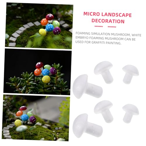 Gadpiparty 100 Stück Teiliges Mini Schaumpilze Weiß für Garten Bonsai Blumentopf Dekoration Micro Landschaft DIY Malen Basteln von Gadpiparty