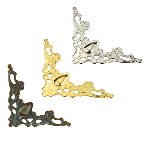 Gadpiparty 105 Stück Teiliges Eckenschutz Vintage Metall Ecken Schützer für Schmuckkästen Fotoalben Ordner Antik Bronze Gelb Weiß für DIY Projekte und Möbeldekoration von Gadpiparty