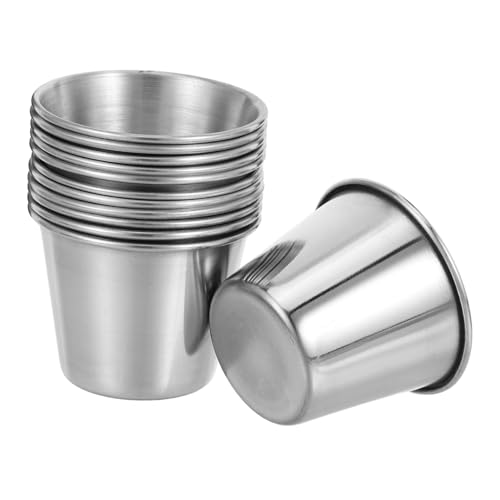 12 Stück Schnapsbecher Edelstahl Glas-Trinkgefäß Unzerbrechliche Metall-Shooter Trinkbecher Für Whisky Tolles Barzubehör-Geschenk 45 Ml von Gadpiparty