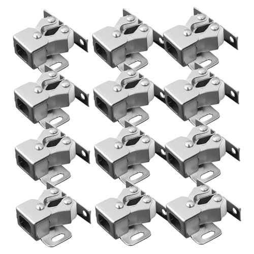 Gadpiparty 12 Stück Teiliges Doppelte Rollenfeder klapplaschen aus Edelstahl Robuster Schrankverschluss für Schrank Kleiderschrank Schranktüren Einfach zu Montieren Langlebig und von Gadpiparty