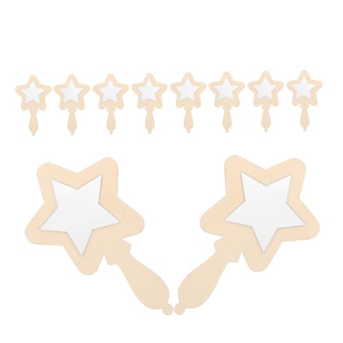 Gadpiparty 12 Stück Teiliges Kleine Holz Handspiegel zum Basteln für Unzerbrechliche Tragbare Spiegel mit Griff Geeignet für DIY Malprojekte Kindergarten und Zuhause Dekorativer von Gadpiparty