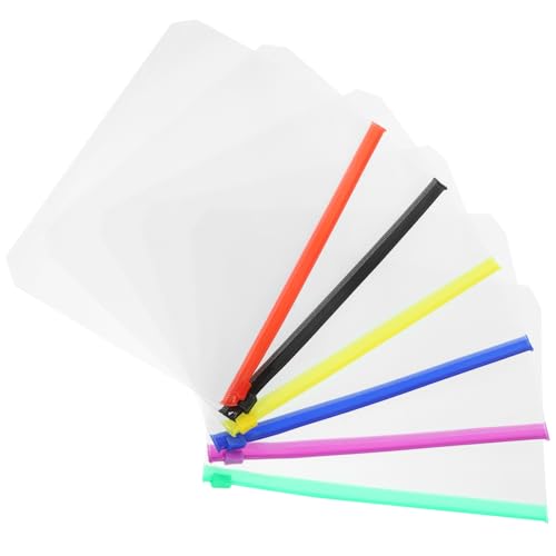 Gadpiparty 12 Stück Teiliges Reißverschluss Ordner Abnehmbare PVC Taschen für Scrapbooking Praktische Aufbewahrungstaschen Schwarz Blau Gelb Rot Grün von Gadpiparty