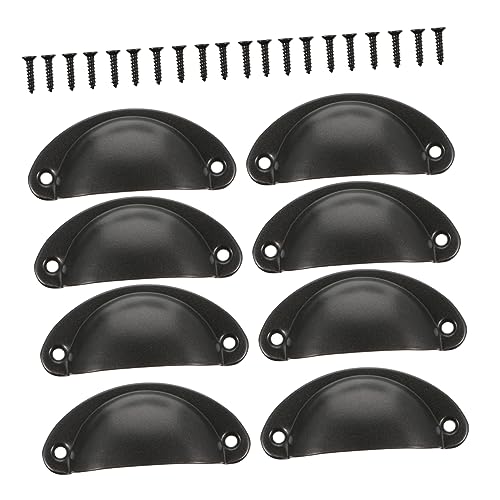 Gadpiparty 12 Stück Vintage Iron Pull Handles Eleganter Muschelform Robuste Schubladenknöpfe für Möbel Schränke Kleiderschränke und Bücherregale Schwarz von Gadpiparty
