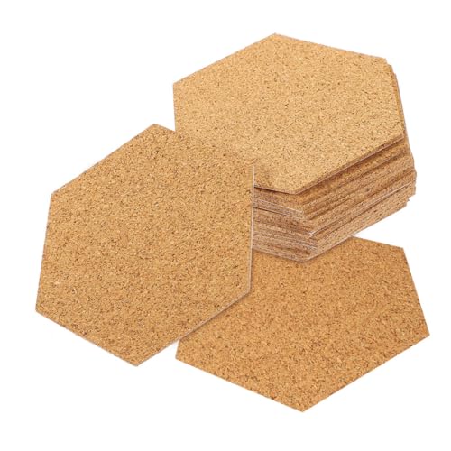 Gadpiparty 120 Stück Selbstklebende Hexagon Korkplatten Dünn Zuschneidbare Mini Korktafeln für DIY Basteln Pinnwand Tischschutz Heimdekoration Flexible Formanpassung von Gadpiparty