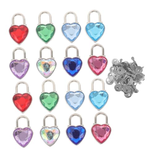 Gadpiparty 16 Stück Teiliges Mini Herzschloss Kleines Vorhängeschloss mit Funkelnden Strasssteinen Herzförmiges Schloss mit Schlüssel Romantisches Schmuck und Tagebuchschloss für Gadpiparty 16 Stück Teiliges Mini Herzschloss Kleines Vorhängeschloss mit Funkelnden Strasssteinen Herzförmiges Schloss mit Schlüssel Romantisches Schmuck und Tagebuchschloss für von Gadpiparty