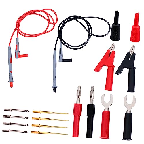 Gadpiparty 18 Stück Teiliges Multimeter Messleitungs mit Austauschbaren Prüfspitzen PVC Isolierte Hitze und Kältebeständige Silikon Testsonden für Präzise Elektrische Messungen bei von Gadpiparty