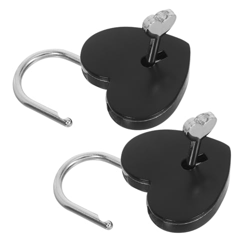 Gadpiparty 2 Herzförmige Vorhängeschlösser mit Schlüssel Robuste Metall-padlocks für Tagebuch Schmuckschatulle Aufbewahrungsbox Kompakt Elegant Reisesicher von Gadpiparty