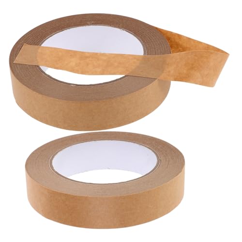 Gadpiparty 2 STÜCK Braunes Kraftpapier klebeband Beschreibbar Reißfest Nachhaltiges Verpackungsband für Kartonverschluss Etikettierung Bastelarbeiten und Rahmen von Gadpiparty