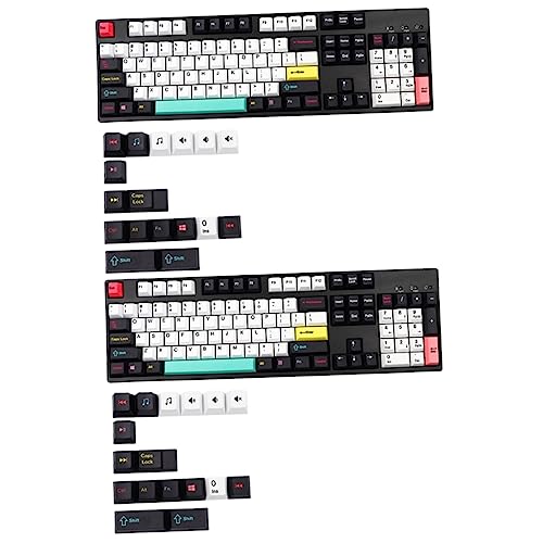 Gadpiparty 2 Sätze À 122 Stück Tastenkappe Tastaturkappen Computerzubehör weißes Dekor Tastaturen Bürodekoration Tastatur-Dekor Tastaturschutz Japanischer Stil pbt Pudding schmücken Klaviatur von Gadpiparty