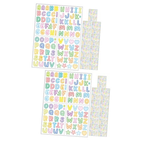 Gadpiparty 2 Sätze Alphabet Aufkleber Selbstklebende Für Scrapbooking Und Dekoration Wasserfestes Material Für Handys Tassen Fenster Und Mehr 10 Blätter * 2 von Gadpiparty