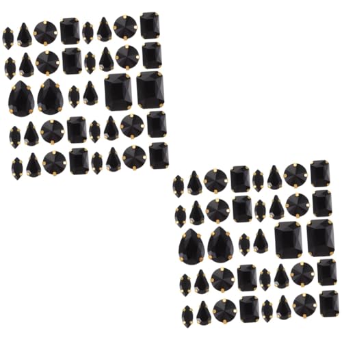 Gadpiparty 2 Sätze Aufnähbare Strasssteine Glitzernde Schmucksteine Für Diy Kleidung Und Accessoires Zufällige Farben Für Bastelprojekte Und Dekorationen 50 Stück * 2 von Gadpiparty