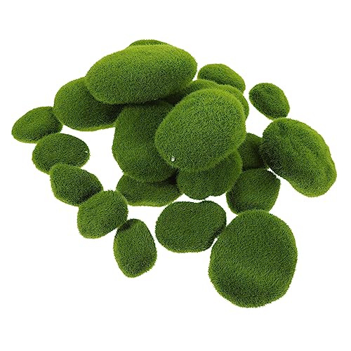 Gadpiparty 2 Sätze Dekorative Kunstmoos Steine Teiliges Von Simulierten Moossteinen Für Terrarien Bonsai Aquarien Und Garten Für DIY Projekte Und Stilvolle Pflanzenarrangements 20 Stück * 2 von Gadpiparty