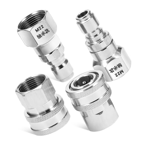 Gadpiparty 2 Sätze Druckreiniger Quick Connect Edelstahl Drehgelenk Adapter Schnelle Verbindung Kompatibel für Hochdruckreiniger Sprüher Schlauch Zubehör von Gadpiparty