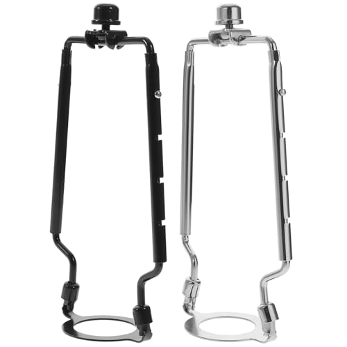 Gadpiparty 2 Sätze Lampenschirmhalter Metall Lampenharfe Verstellbar für Tisch Stehlampe Rostfrei Einfach Montierbar Passend für Diverse Lampenschirme Schwarz und Silber von Gadpiparty