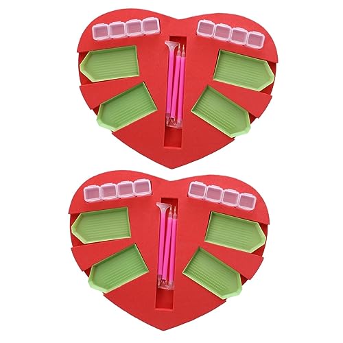 Gadpiparty 2 Sätze Multifunktions-spitzbohrscheibe Zubehör Sortierfach Für Perlen Werkzeug Halter Tablett-Kits Ablagefach Tabletts Harz Rot 10 Stück * 2 von Gadpiparty