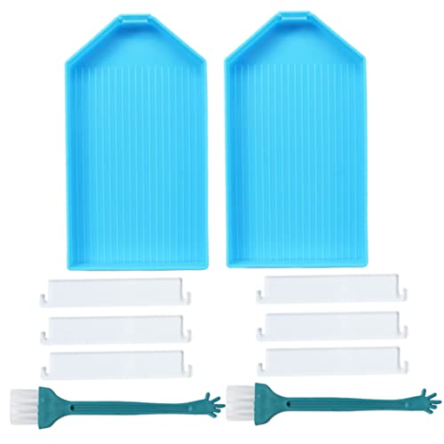 Gadpiparty 2 Satz Diamantmalerei Tabletts Mit Pinsel Strass Halter Für Selbstgemacht Kunst Sortierschalen Für Perlen Und Strasssteine Blau Malzubehör Für Bastelprojekte Für von Gadpiparty