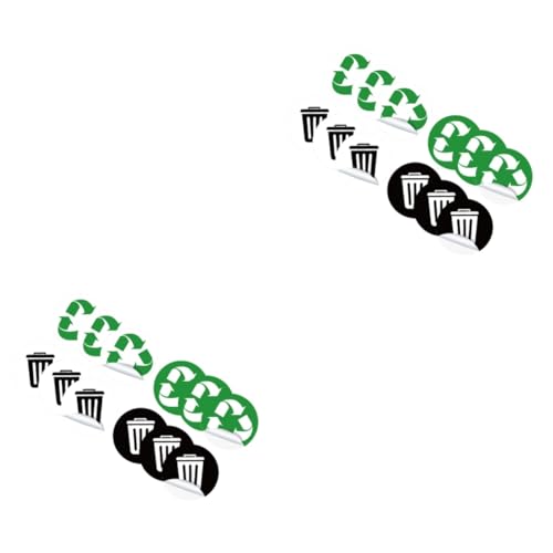 Gadpiparty 2 Sätze Selbstklebende Recycling Aufkleber Für Mülleimer Und Abnehmbar Für Küchen Und Außenbereiche Fördert Mülltrennung Und Umweltschutz 12 Stück * 2 von Gadpiparty