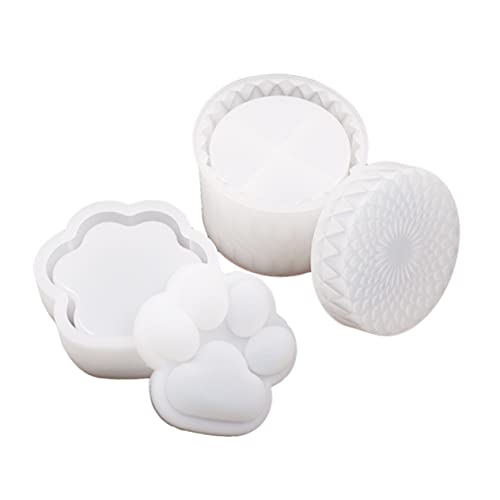 Gadpiparty 2 Sätze Silikonform Katzenpfote Aufbewahrungsbox Teilig Flexible Transparente Diy Form für Epoxidharz Schmuckbox Kreative Runde Kristallstruktur Wiederverwendbar und Leicht zu von Gadpiparty