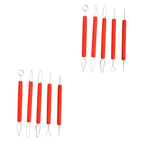Gadpiparty 2 Sätze Stichel Set Stanzer Ton Skulptur Ton Schnitzschneider Ton Töpferei Zubehör Töpfer Werkzeug Set Keramik Modelliermasse Ton Töpferei Ton Töpferei 5 Stücke * 2 von Gadpiparty