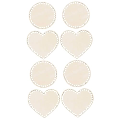 Gadpiparty 2 Sätze Taschenboden Aus Holz Korb Unten Deckel Körbe Taschenboden Zum Häkeln Aus Holz Leere Häkelbasis Taschenböden Zum Häkeln Taschenformerbasis Holzsockel Beige 4 Stück * 2 von Gadpiparty