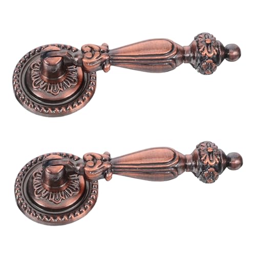 Gadpiparty 2 Stück Antike Zinklegierung Schubladengriffe Vintage Stil Runde Einzelbohrung Möbelknöpfe für Kommode Küchenschrank Rustikal Elegante Bronzeoptik Griffschalen von Gadpiparty