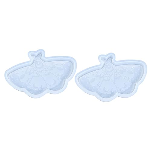 Gadpiparty 2 Stück Butterfly Coaster Form für Tassenmatte drinnen Silikonform Untersetzer selber formen geformte Untersetzerform Kristall -Epoxidformen Silikon -DIY -Form Kieselgel Weiß von Gadpiparty