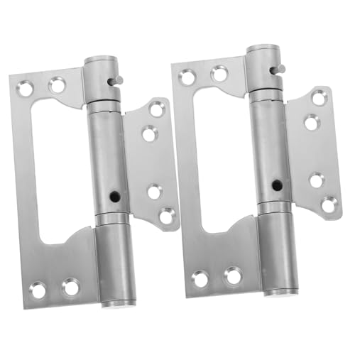Gadpiparty 2 Stück Edelstahl Unsichtbare Türscharniere mit Hydraulischem Dämpfer Selbstschließende Bifold Türbänder für Schlafzimmer und Büro Geräuscharmes Silber von Gadpiparty