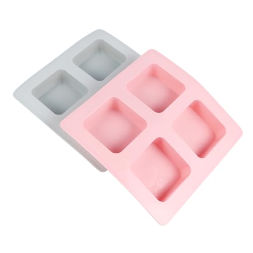 Gadpiparty 2 Stück Fach Silikon Seifenform Flexibel Lebensmittelecht DIY Seifenherstellung Backform für Kuchen Muffins Blau für Zuhause Handwerk von Gadpiparty