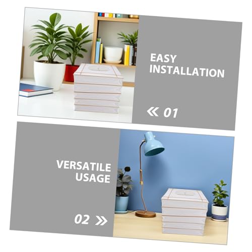 Gadpiparty 2 Stück Faltbare Quadratische Papierschirme Lampenschirm Vielseitige Papier-lichtabdeckung Dekorativer Lampenschirm für Hängeleuchten Stehleuchten Skandinavischer Stil Weiß von Gadpiparty
