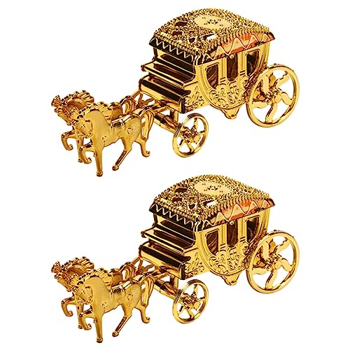 Gadpiparty 2 Stück Goldene Kutsche Schmuckschatulle Goodie-Boxen Kutschen-Geschenkbox Miniatur-Wagen Süßigkeiten-Paketboxen Für Babyparty Hochzeit Halloween Weihnachten Partygeschenk von Gadpiparty