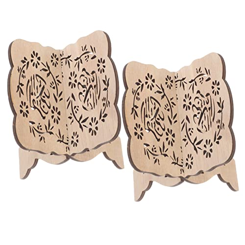 Gadpiparty 2 Stück Holz Buchhalter mit Durchbruchsdesign Eleganter Koranhalter und Buchständer für Dekoration und Praktische Nutzung für Studenten und Tischdeko von Gadpiparty