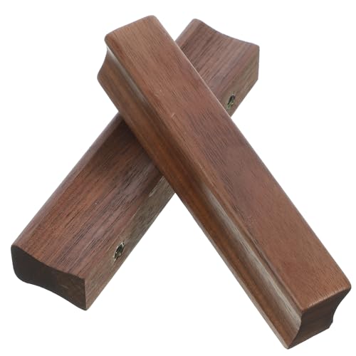 Gadpiparty 2 Stück Holzgriffe für Küchenschränke und Minimalistische Tür und Möbelbeschläge Solidem Holz Schwarzwalnuss Installieren Langlebig und von Gadpiparty
