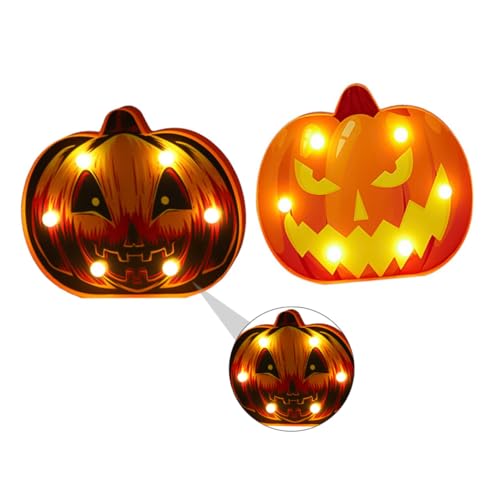 Gadpiparty 2 Stück LED Halloween Kürbis Lichter Langlebige LED Nachtlicht Deko mit Mystischer Halloween Atmosphäre Vielseitig für Party Fenster Wand Boden Leicht und Robust von Gadpiparty