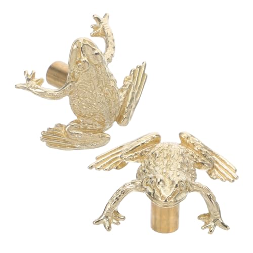 Gadpiparty 2 Stück Messing Frosch Türgriff Tiermotiv Vintage Schrankgriffe für Küche Schlafzimmer Wohnzimmer Stabile Handgefertigte Kommodenknöpfe mit Glücksbringer Design von Gadpiparty