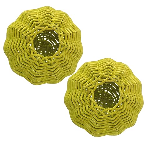 Gadpiparty 2 Stück Rattan Lampenschirme Geflochtener Lampenschirm für Tischlampen und Deckenleuchten Diy Lampen Zubehör für Wohnräume Schlafzimmer Hotels Hellgrün von Gadpiparty