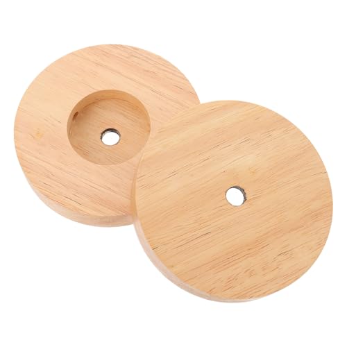 Gadpiparty 2 Stück Runde Lampenfüße aus Massivem Holz Kompakte Tischlampenbasis Robustes Lampenzubehör für Nachttisch Wohnzimmertischlampen Praktische Holzsockel für Kleine Leuchten von Gadpiparty
