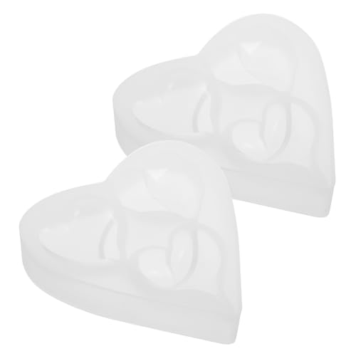 Gadpiparty 2 Stück Silikonform Herzform für Resin Gießen Hitzebeständig Wiederverwendbar Glatte Oberfläche für Seifen Kerzen Diy Geschenke Valentinstag Muttertag von Gadpiparty